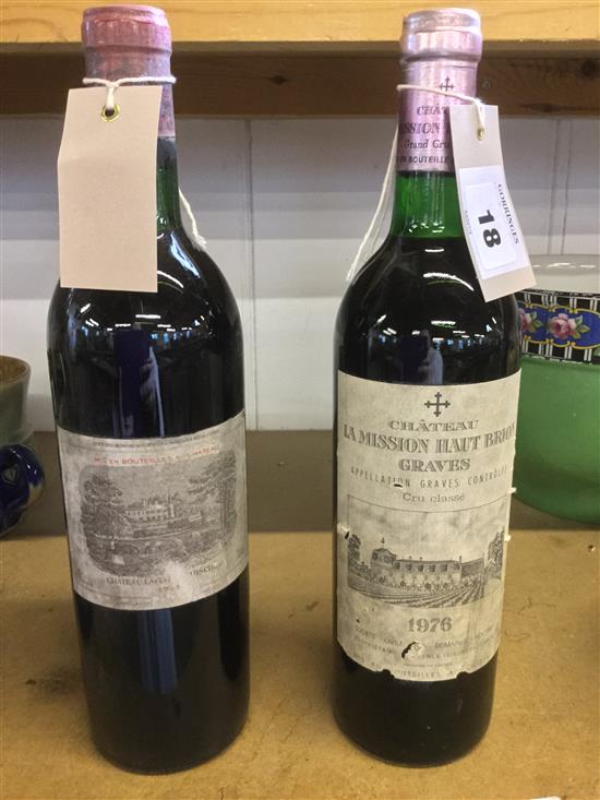 Two bottles of fine claret(-)